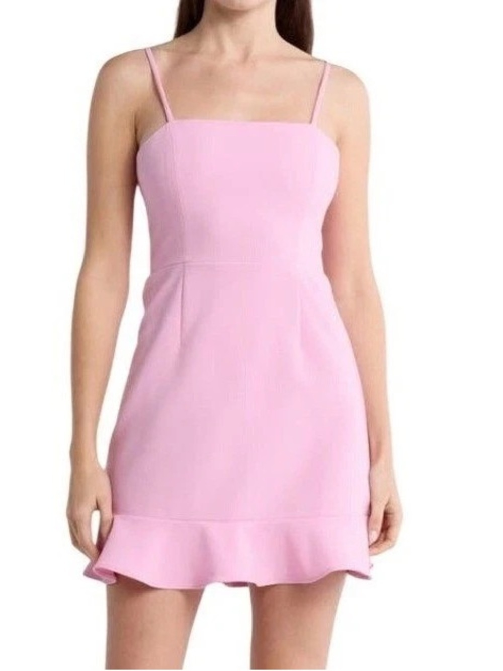 French Connection Pink Mini Homecoming Formal Dress with Ruffle Hem Brand New